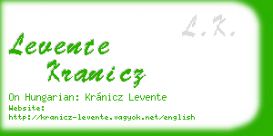 levente kranicz business card