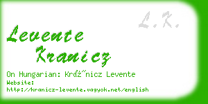 levente kranicz business card